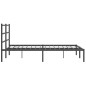 vidaXL Estructura de cama con cabecero metal negro 150x200 cm
