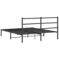 vidaXL Estructura de cama con cabecero metal negro 150x200 cm