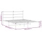 vidaXL Estructura de cama con cabecero metal negro 150x200 cm