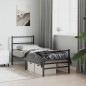 vidaXL Estructura de cama con cabecero y estribo metal negro 75x190 cm vidaXL Estructura de cama con cabecero y estribo metal negro 75x190 cm