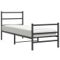 vidaXL Estructura de cama con cabecero y estribo metal negro 75x190 cm vidaXL Estructura de cama con cabecero y estribo metal negro 75x190 cm