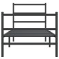 vidaXL Estructura de cama con cabecero y estribo metal negro 75x190 cm vidaXL Estructura de cama con cabecero y estribo metal negro 75x190 cm