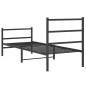 vidaXL Estructura de cama con cabecero y estribo metal negro 75x190 cm vidaXL Estructura de cama con cabecero y estribo metal negro 75x190 cm