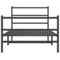 vidaXL Estructura de cama con cabecero y estribo metal negro 100x200cm vidaXL Estructura de cama con cabecero y estribo metal negro 100x200cm