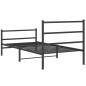 vidaXL Estructura de cama con cabecero y estribo metal negro 100x200cm vidaXL Estructura de cama con cabecero y estribo metal negro 100x200cm