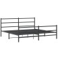 vidaXL Estructura de cama con cabecero y estribo metal negro 200x200cm vidaXL Estructura de cama con cabecero y estribo metal negro 200x200cm