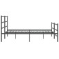 vidaXL Estructura de cama con cabecero y estribo metal negro 200x200cm vidaXL Estructura de cama con cabecero y estribo metal negro 200x200cm