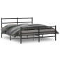 vidaXL Estructura de cama con cabecero y estribo metal negro 160x200cm vidaXL Estructura de cama con cabecero y estribo metal negro 160x200cm