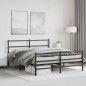 vidaXL Estructura de cama con cabecero y estribo metal negro 160x200cm vidaXL Estructura de cama con cabecero y estribo metal negro 160x200cm