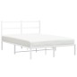 vidaXL Estructura de cama de metal con cabecero blanca 140x190 cm vidaXL Estructura de cama de metal con cabecero blanca 140x190 cm