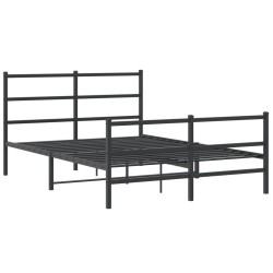 vidaXL Estructura de cama con cabecero y estribo metal negro 140x200cm