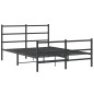 vidaXL Estructura de cama con cabecero y estribo metal negro 140x200cm vidaXL Estructura de cama con cabecero y estribo metal negro 140x200cm