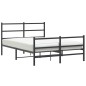 vidaXL Estructura de cama con cabecero y estribo metal negro 140x200cm vidaXL Estructura de cama con cabecero y estribo metal negro 140x200cm