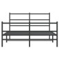 vidaXL Estructura de cama con cabecero y estribo metal negro 140x200cm vidaXL Estructura de cama con cabecero y estribo metal negro 140x200cm