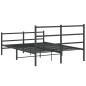 vidaXL Estructura de cama con cabecero y estribo metal negro 140x200cm vidaXL Estructura de cama con cabecero y estribo metal negro 140x200cm