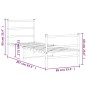 vidaXL Estructura cama metal con cabecero y estribo blanco 80x200 cm