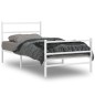 vidaXL Estructura cama metal con cabecero y estribo blanco 107x203 cm vidaXL Estructura cama metal con cabecero y estribo blanco 107x203 cm