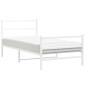 vidaXL Estructura cama metal con cabecero y estribo blanco 107x203 cm vidaXL Estructura cama metal con cabecero y estribo blanco 107x203 cm