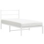vidaXL Estructura de cama de metal con cabecero blanco 100x200 cm