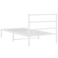 vidaXL Estructura de cama de metal con cabecero blanco 100x200 cm