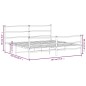 vidaXL Estructura cama metal con cabecero y estribo blanco 183x213 cm