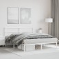 vidaXL Estructura de cama de metal con cabecero blanca 150x200 cm vidaXL Estructura de cama de metal con cabecero blanca 150x200 cm