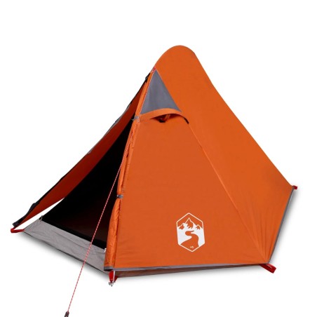 vidaXL Tienda de campaña 2 personas tafetán 185T gris y naranja