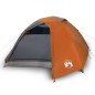 vidaXL Tienda de campaña 4 personas tafetán 185T gris y naranja