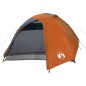 vidaXL Tienda de campaña 4 personas tafetán 185T gris y naranja