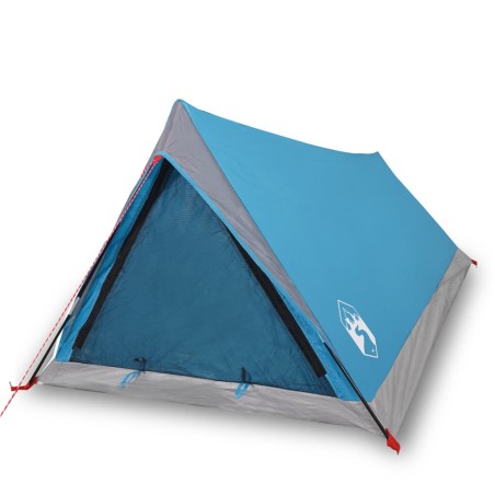 vidaXL Tienda de campaña 2 personas tafetán 185T azul 200x120x88/62 cm