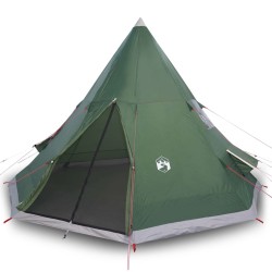 vidaXL Tienda de campaña 4 personas tafetán 185T verde 367x367x259 cm