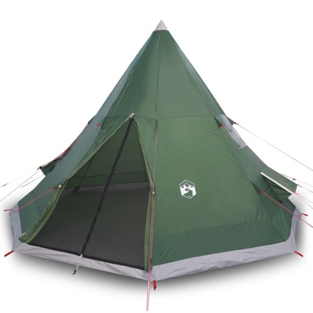 vidaXL Tienda de campaña 4 personas tafetán 185T verde 367x367x259 cm