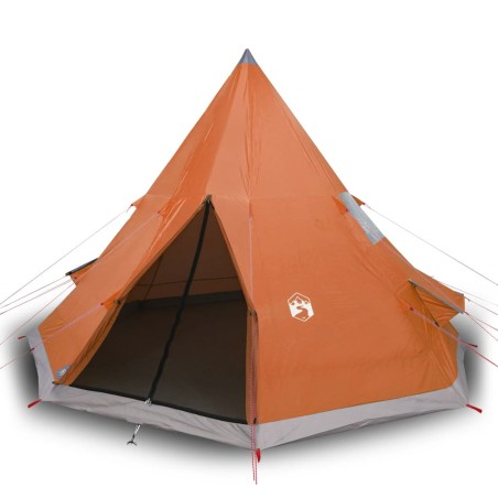 vidaXL Tienda de campaña 4 personas tafetán 185T gris y naranja