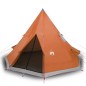 vidaXL Tienda de campaña 4 personas tafetán 185T gris y naranja