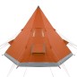 vidaXL Tienda de campaña 4 personas tafetán 185T gris y naranja