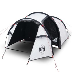 vidaXL Tienda de campaña 4 personas tafetán 185T blanco 360x135x105 cm