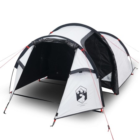 vidaXL Tienda de campaña 4 personas tafetán 185T blanco 360x135x105 cm