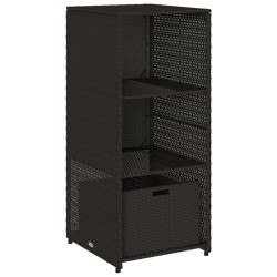 vidaXL Armario de almacenaje de jardín ratán PE negro 50x55x115 cm