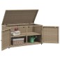 vidaXL Armario de almacenaje de jardín ratán PE beige 110x55x60,5 cm vidaXL Armario de almacenaje de jardín ratán PE beige 110x55x60,5 cm