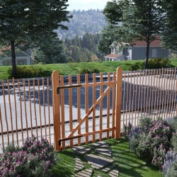 vidaXL Puerta para valla 100x120cm madera de avellano impregnada 