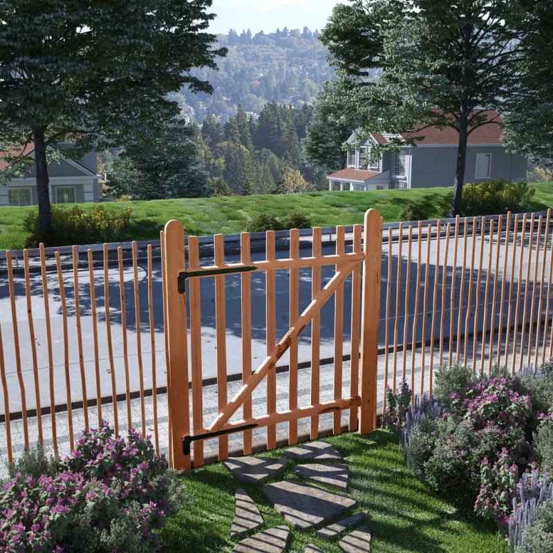 vidaXL Puerta para valla 100x120cm madera de avellano impregnada vidaXL Puerta para valla 100x120cm madera de avellano impregnada