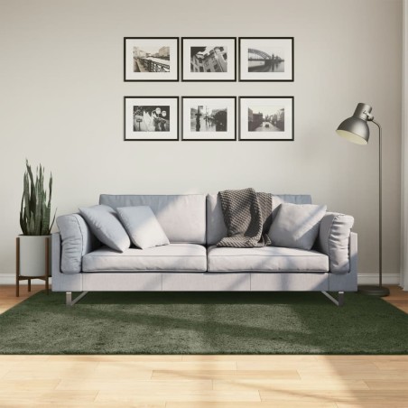 vidaXL Alfombra pelo corto suave lavable HUARTE verde bosque 140x200cm