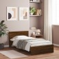 vidaXL Cama con cabecero madera de ingeniería marrón roble 100x200 cm