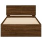 vidaXL Cama con cabecero madera de ingeniería marrón roble 100x200 cm