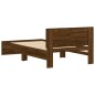 vidaXL Cama con cabecero madera de ingeniería marrón roble 100x200 cm