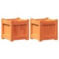vidaXL Jardineras de exterior 2 uds madera maciza de pino marrón cera vidaXL Jardineras de exterior 2 uds madera maciza de pino marrón cera