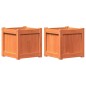 vidaXL Jardineras de exterior 2 uds madera maciza de pino marrón cera vidaXL Jardineras de exterior 2 uds madera maciza de pino marrón cera
