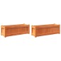 vidaXL Jardineras de exterior 2 uds madera maciza de pino marrón cera vidaXL Jardineras de exterior 2 uds madera maciza de pino marrón cera