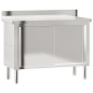 vidaXL Mesa de trabajo de cocina puertas correderas acero inoxidable