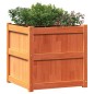 vidaXL Jardinera exterior madera maciza pino marrón cera 60x60x60 cm